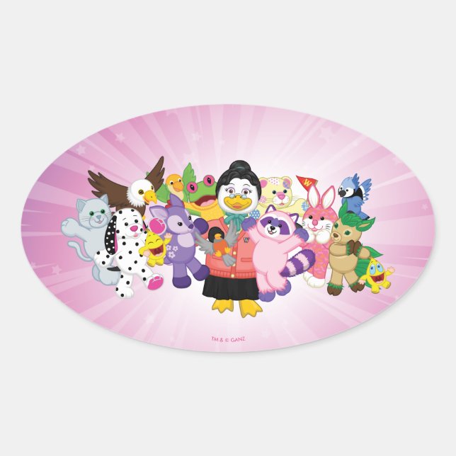 The Magical World of Webkinz Oval Sticker (Front)