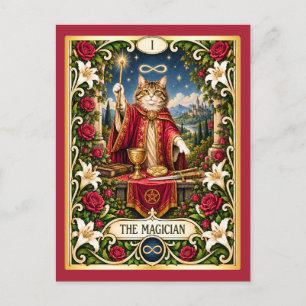 The Magician Cat Tarot - Power and Potential Postcard