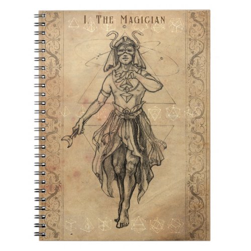 The magician tarot card artful  notebook