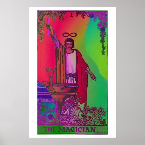 The Magician Tarot Card Psychedelic Poster