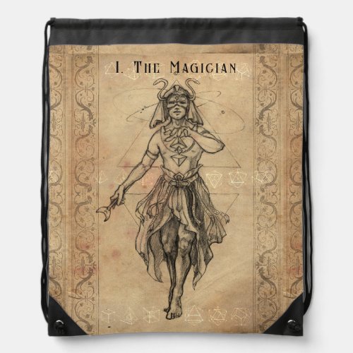 The magician tarotcard artful drawstring bag