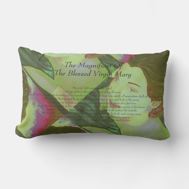 The Magnificat Of The Blessed Virgin Mary Lumbar Pillow (Front)