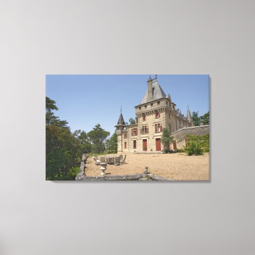 The magnificent Chateau de Pressac and garden Canvas Print
