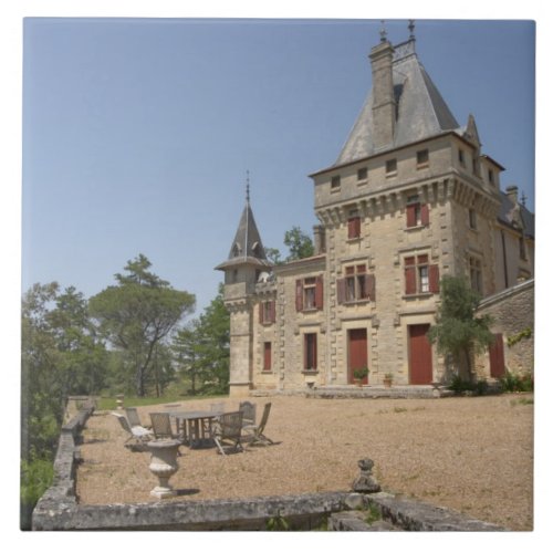 The magnificent Chateau de Pressac and garden Ceramic Tile