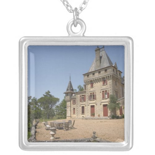 The magnificent Chateau de Pressac and garden Silver Plated Necklace