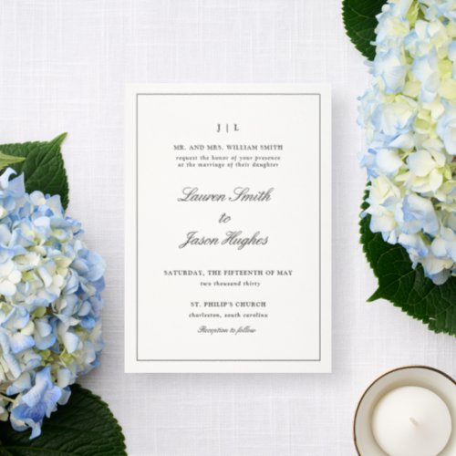 The Magnolia Suite | Formal Script Wedding Letterpress Invitation