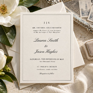 The Magnolia Suite Formal Script Wedding Letterpress Invitation