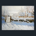 The Magpie (1868–1869) Claude Monet snow landscape Poster<br><div class="desc">The Magpie (1868–1869) - Post Impressionism oil painting by Claude Monet Claude Monet painted The Magpie over the winter of 1868–1869 close to the Normandy commune of Étretat. For the subject of his work, Monet chooses the straightforward motif of a solitary magpie perched on the gate. In the picture-perfect scenery,...</div>