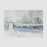The Magpie by Claude Monet Decoupage Tissue Paper<br><div class="desc">The Magpie (French: La Pie) is winter landscape painting by the French Impressionist Claude Monet, created during the winter of 1868–1869 near the commune of Étretat in Normandy. The painting is one of Monet's early masterpieces, features a combination of a greatly restricted color range, aerial perspective, and broken brushwork. A...</div>