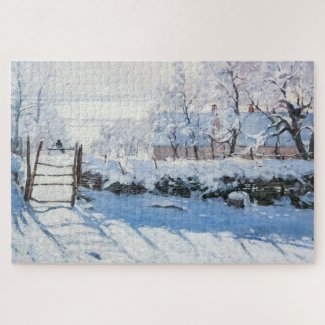 The Magpie French Impressionist Claude Monet Paint Jigsaw Puzzle