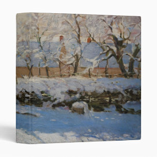 The Magpie La Pie by Claude Monet 3 Ring Binder