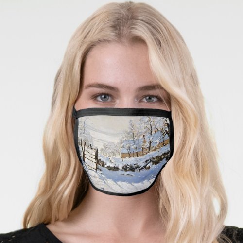 The Magpie painting by Claude Monet Face Mask