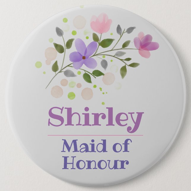 The Maid of  Honor Button Badge (Front)