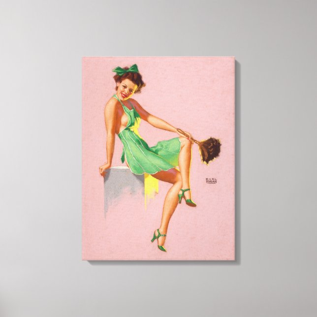 The Maid Pin Up Art Canvas Print (Front)