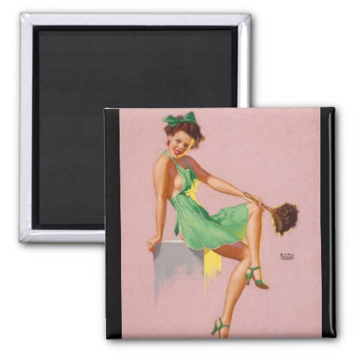 The Maid Pin Up Art Magnet