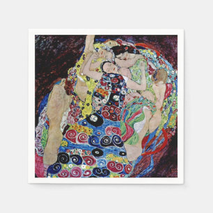 The maiden by Gustav Klimt,art nouveau,art deco,vi Napkins