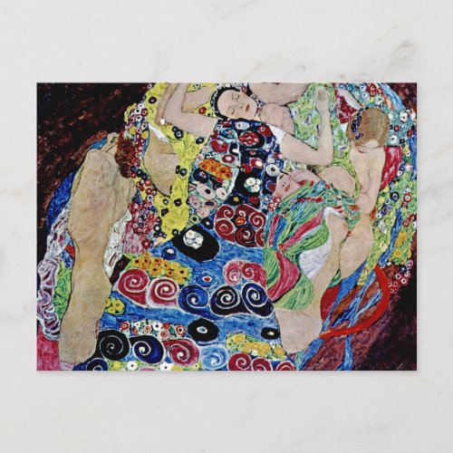 The maiden by Gustav Klimtart nouveauart decovi Postcard