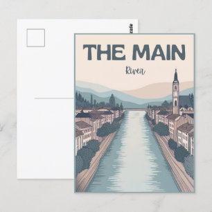 The main river in germany- der main frankfurt postcard
