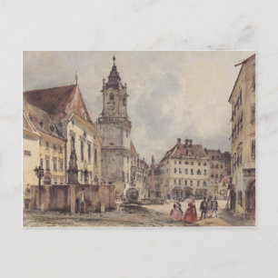 The main square in Bratislava by Rudolf von Alt Postcard