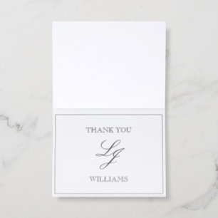 The Maison Suite Elegant Monogram Wedding Letterpress Thank You Card