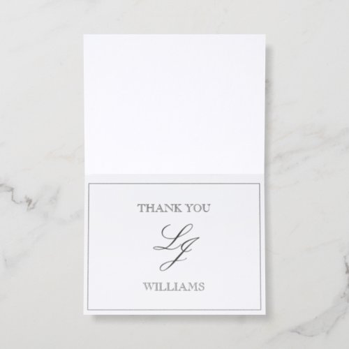 The Maison Suite | Elegant Monogram Wedding Letterpress Thank You Card