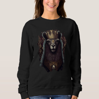 The majestic alpaca king with a crown sweatshirt