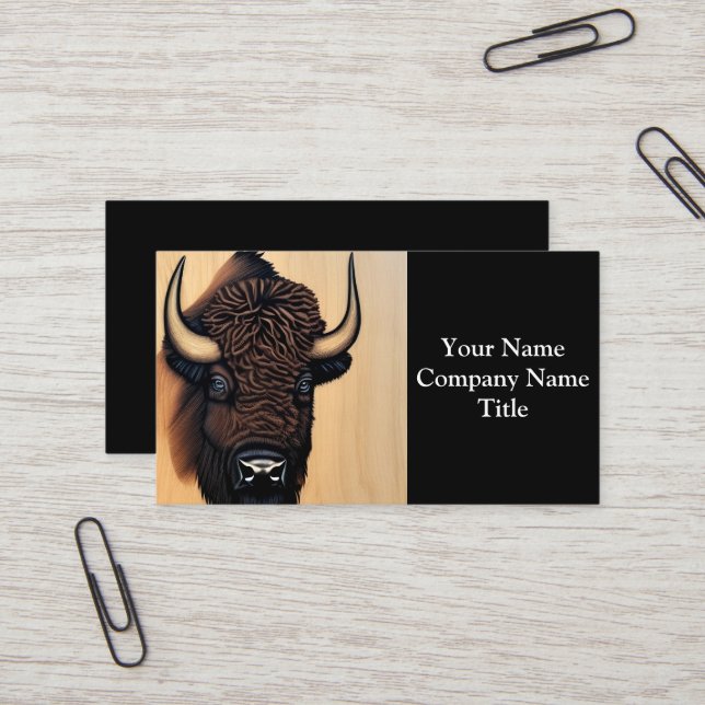The Majestic Bison - A Symbol Of Power And Freedom Business Card (Front/Back In Situ)