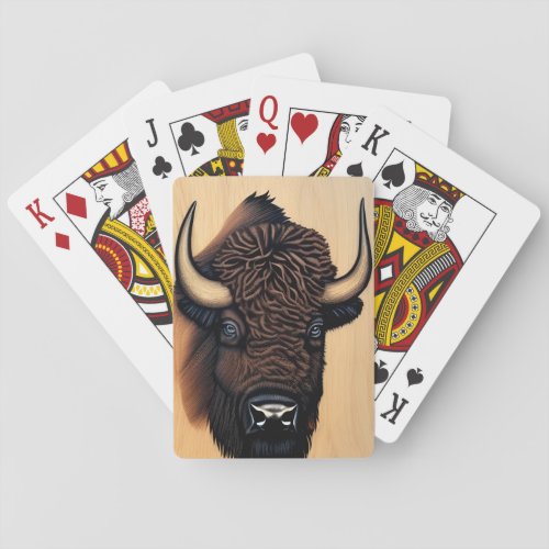 The Majestic Bison _ A Symbol Of Power And Freedom Poker Cards