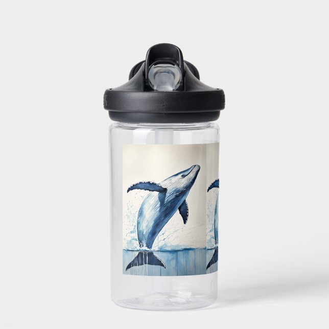 The Majestic Blue Whale Water Bottle (Front)
