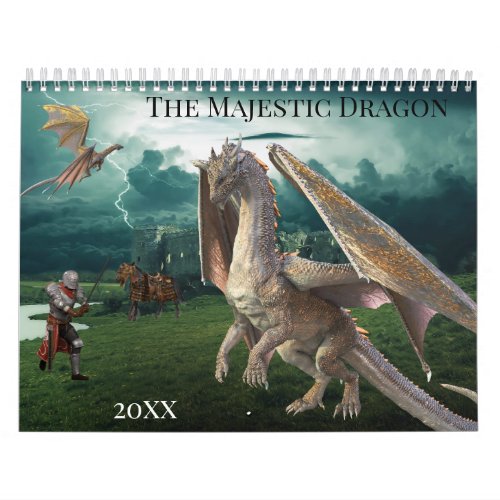 The Majestic Dragon Any Year Fantasy Calendar