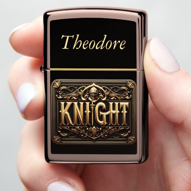 The Majestic Knight Emblem Zippo Lighter (In Hand)