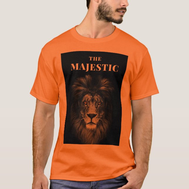 The Majestic Lion Bold Graphic Men's T-Shirt (Front)