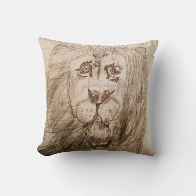 The Majestic Lion Throw Pillow (Front)