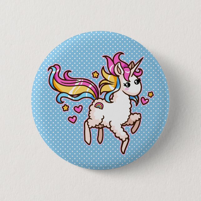 The Majestic Llamacorn Button (Front)