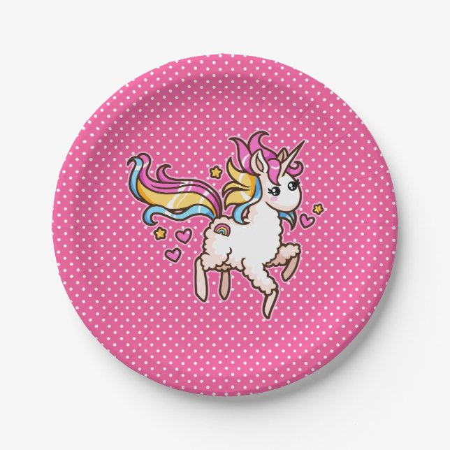 The Majestic Llamacorn Paper Plates (Front)