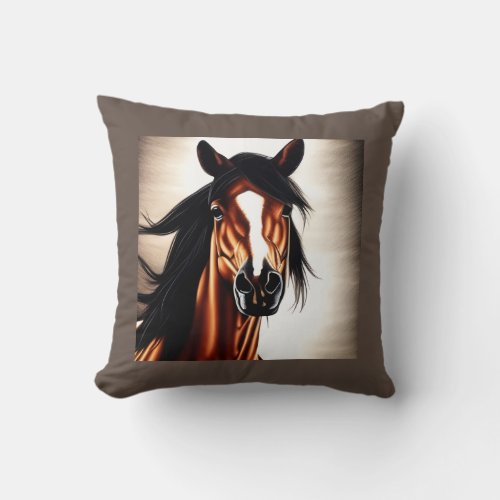 The Majestic Mustang _ The Spirt Of Freedom Throw Pillow