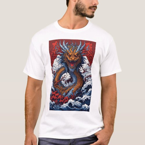The Majestic Oceanic Dragon T_Shirt