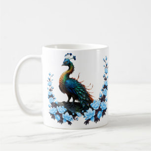 The majestic peacock: A play of colors in nature. Coffee Mug