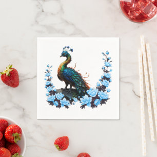 The majestic peacock: A play of colors in nature. Napkins