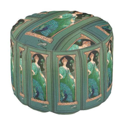 The Majestic Peacock by lisabeth Sonrel Old Maste Pouf