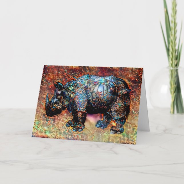 The majestic Rhinoceros Card (Front)