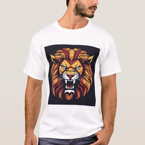 The Majestic Roar Lion Head Print T_shirt T_Shirt