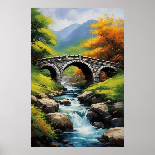 The Majesty of a Rocky Stream Crossing Poster