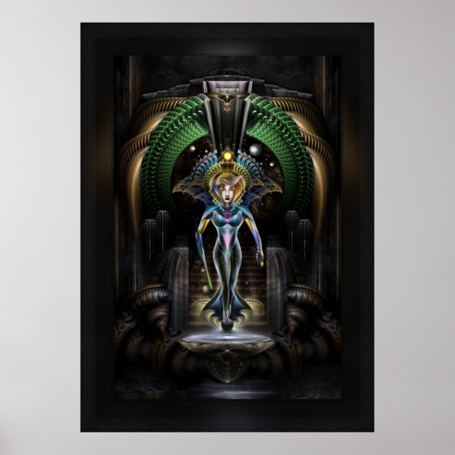 The Majesty Of Trilia Fractal Fantasy Portrait FRM Poster (Front)