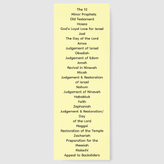 The Major and Minor Prophets Bookmarks