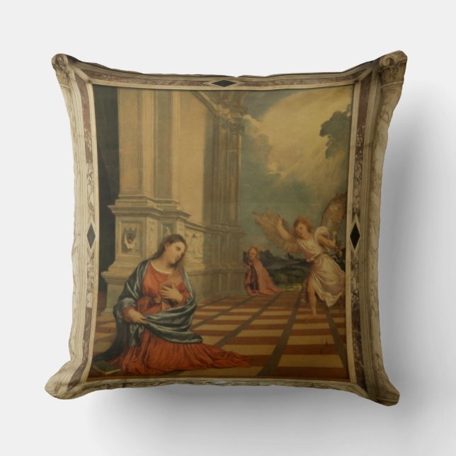 The Malchiostro Annunciation, c.1520 (oil on panel Throw Pillow (Front)