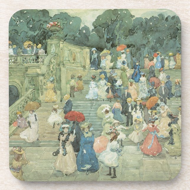 The Mall, Central Park by Maurice Prendergast Beverage Coaster (Front)