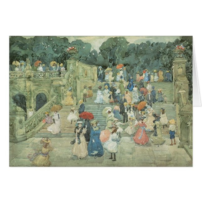 The Mall, Central Park by Maurice Prendergast Cards (Front Horizontal)