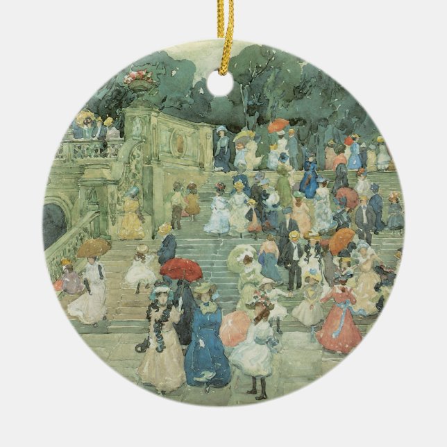 The Mall, Central Park by Maurice Prendergast Ceramic Ornament (Front)