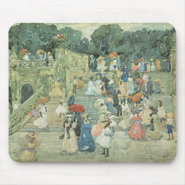 The Mall, Central Park by Maurice Prendergast Mouse Pad (Front)